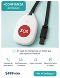 Render de +Confianza, botón SOS de emergencia +Independiente